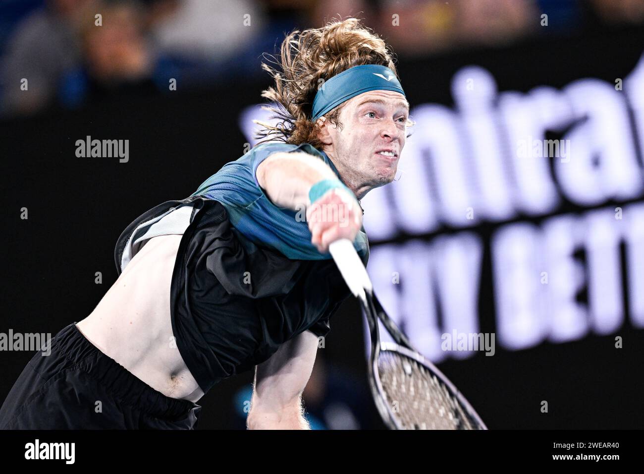 Paris, France. 23rd Jan, 2024. Andrey Rublev during the Australian Open