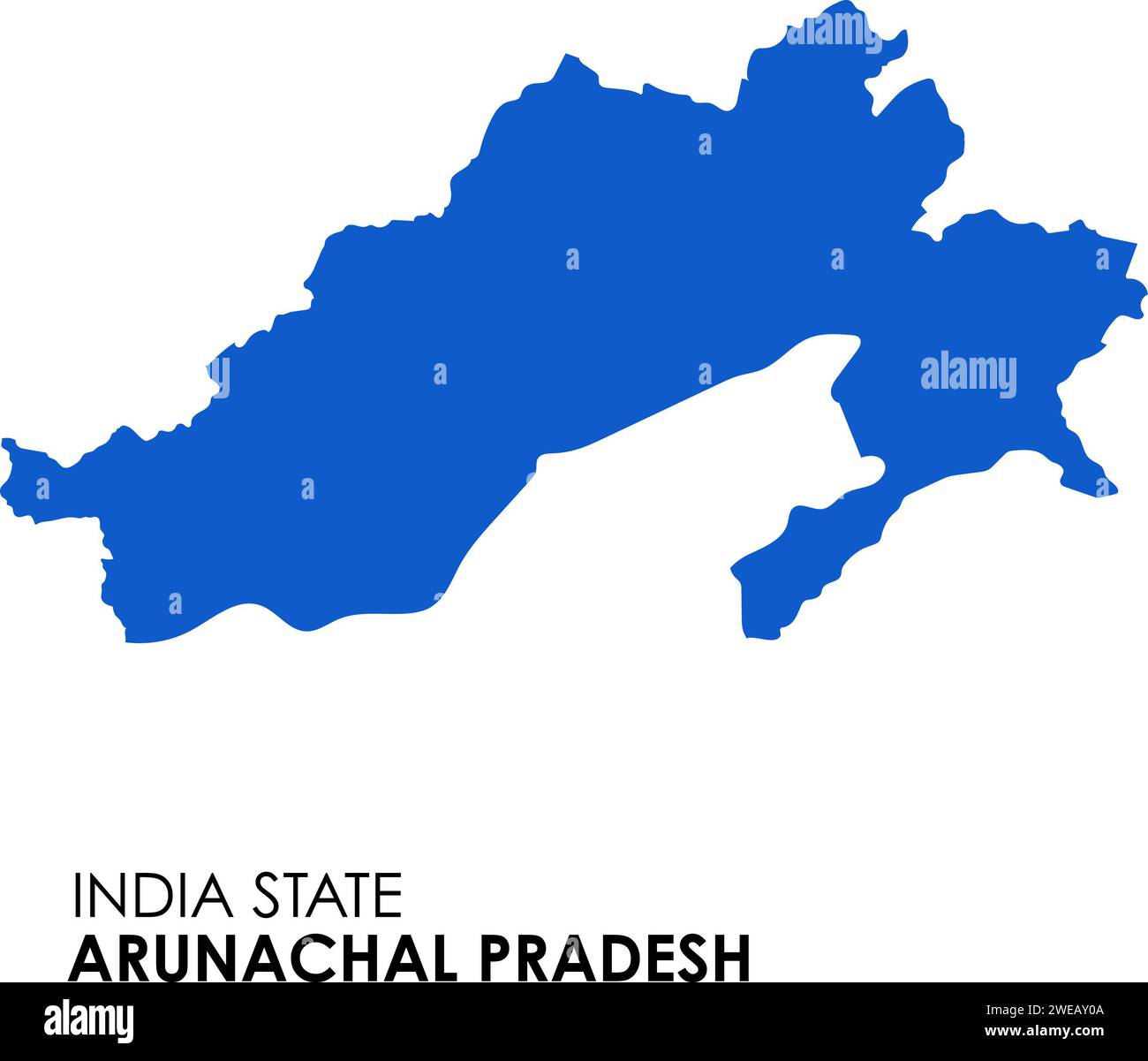 Arunachal Pradesh map of Indian state. Arunachal Pradesh map illustration Stock Photo Alamy