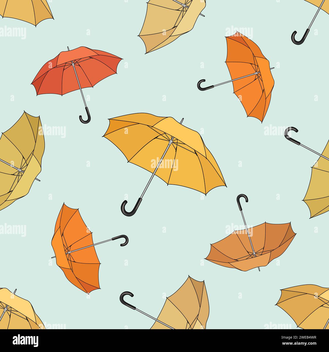 Umbrella seamless pattern, vector background Stock Vector