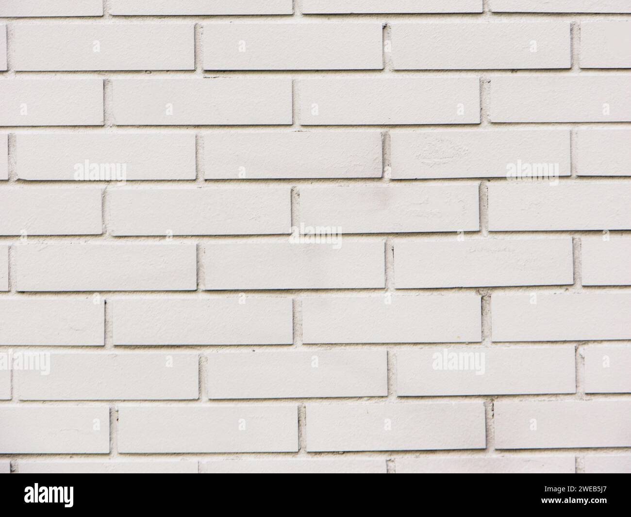 White painted old brick Wall panoramic background. Stock Photo