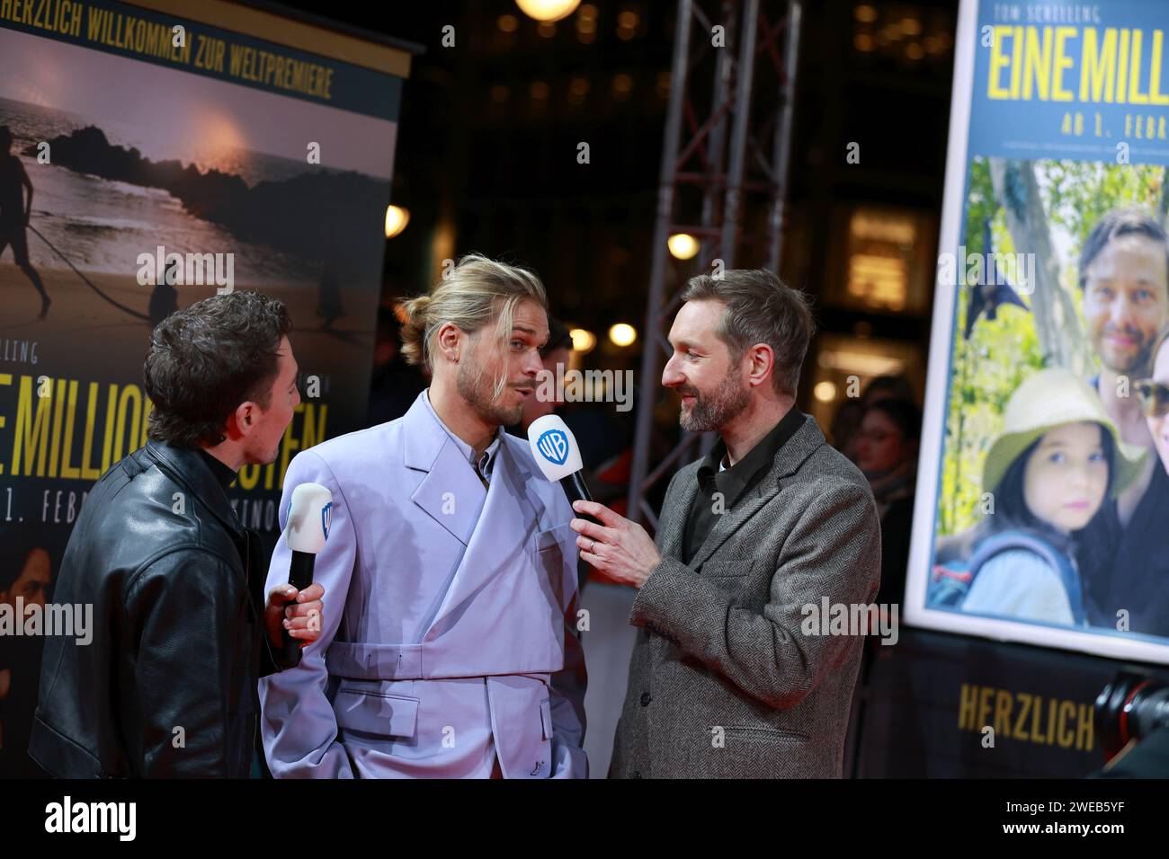 Berlin, Germany. 23rd Jan, 2024. Berlin: World premiere of 'Eine Million Minuten” at the Zoopalast. The photo shows, Rúrik Gíslason, a former Icelandic footballer, on the red carpet shortly before the world premiere of the film 'A Million Minutes' in front of the Zoopalast. (Photo by Simone Kuhlmey/Pacific Press/Sipa USA) Credit: Sipa USA/Alamy Live News Stock Photo
