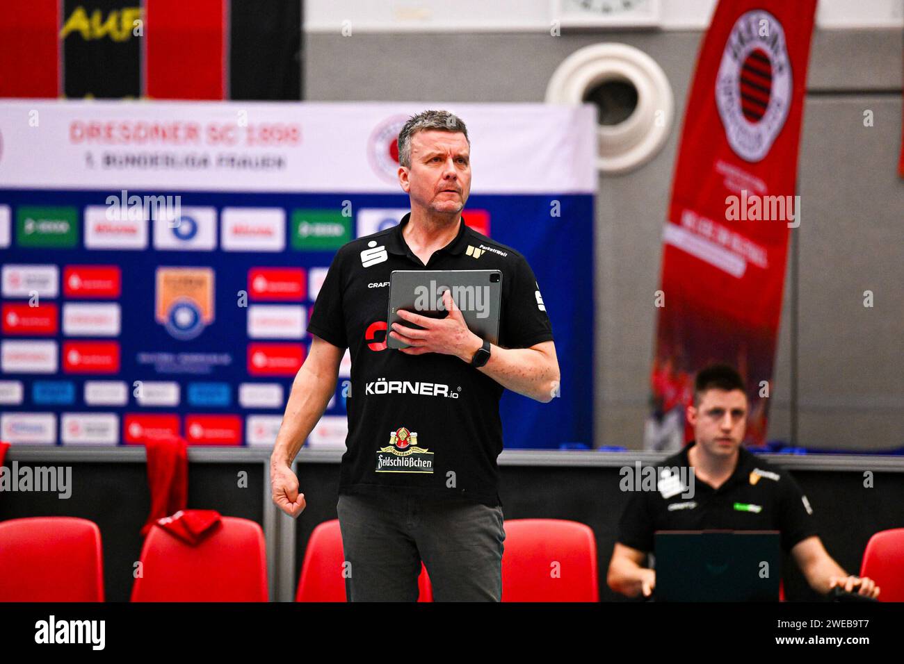 Dresden, Deutschland. 24th Jan, 2024. Alexander Waibl (Cheftrainer