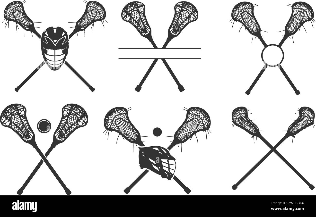 Lacrosse equipment silhouettes, Lacrosse silhouettes, Lacrosse bundle