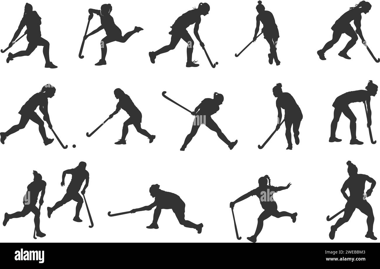 Female field hockey silhouette, Field hockey silhouettes, Woman player