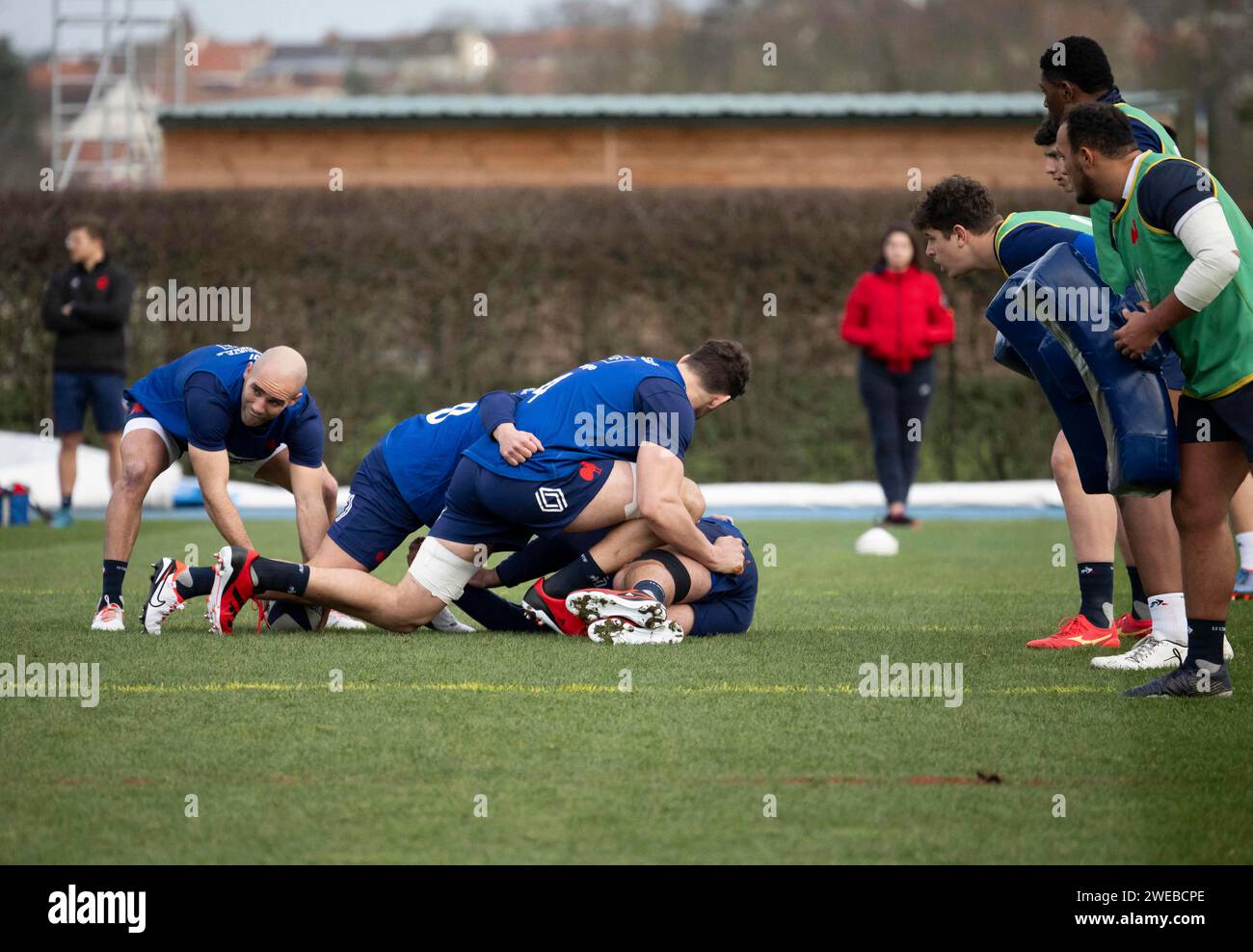 Paris, France. 24th Jan, 2025. Maxime Lucu during French rugby team