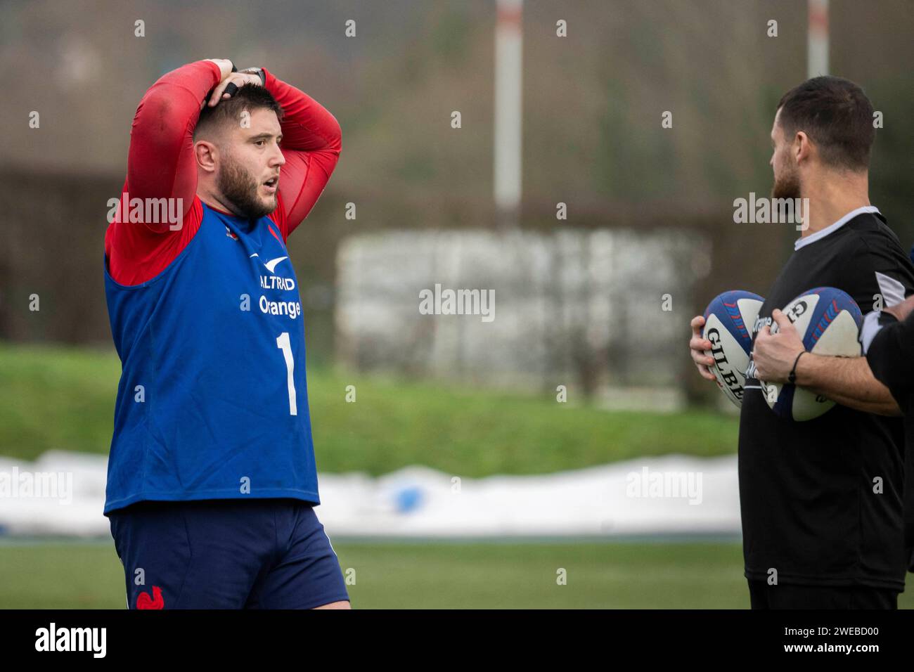 Paris, France. 24th Jan, 2024. Cyril Baille during French rugby team