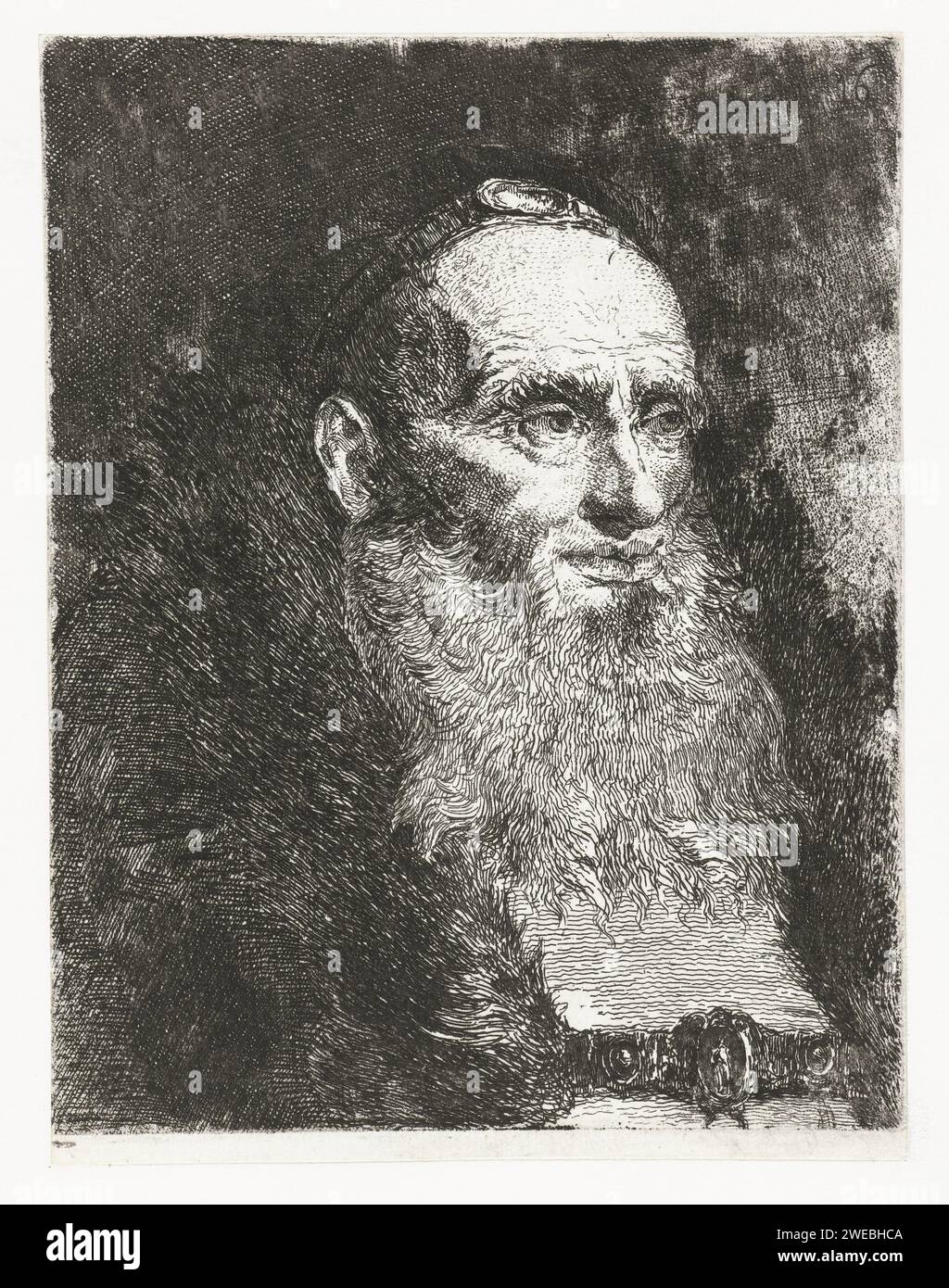 Oude Man, Giovanni Domenico Tiepolo, After Giovanni Battista Tiepolo, 1774 print  Venice paper etching old man Stock Photo