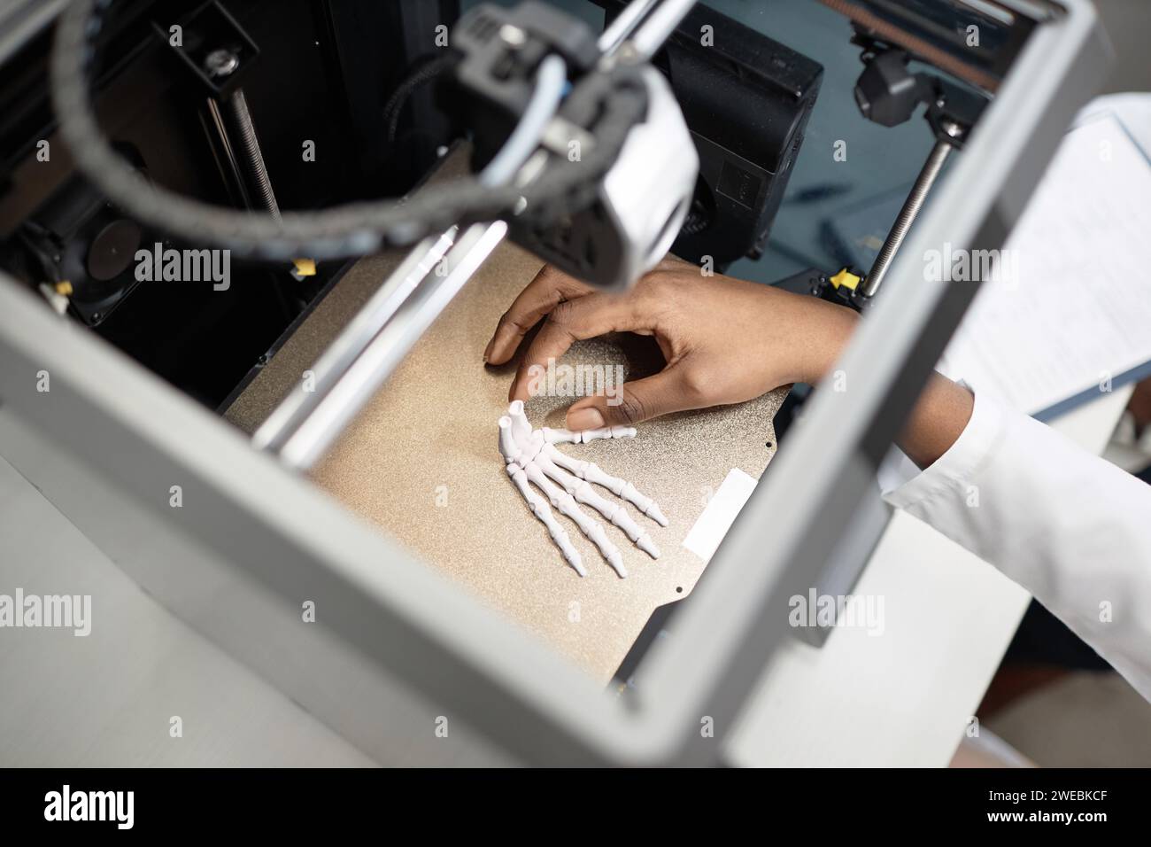 Technician Checking Manufactured 3D Hand Sample Stock Photo - Alamy