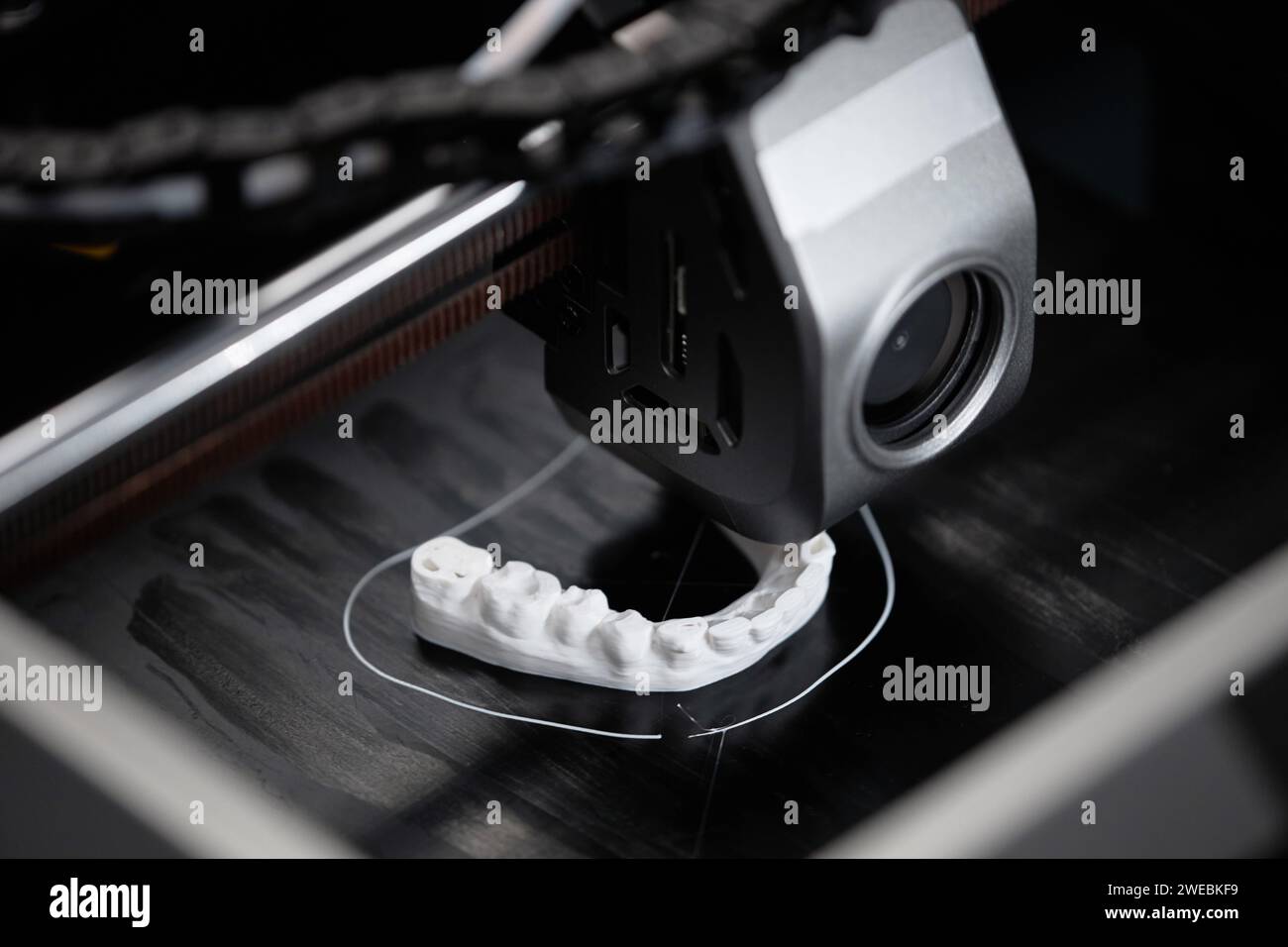 3D Printer Creating Dental Model Stock Photo