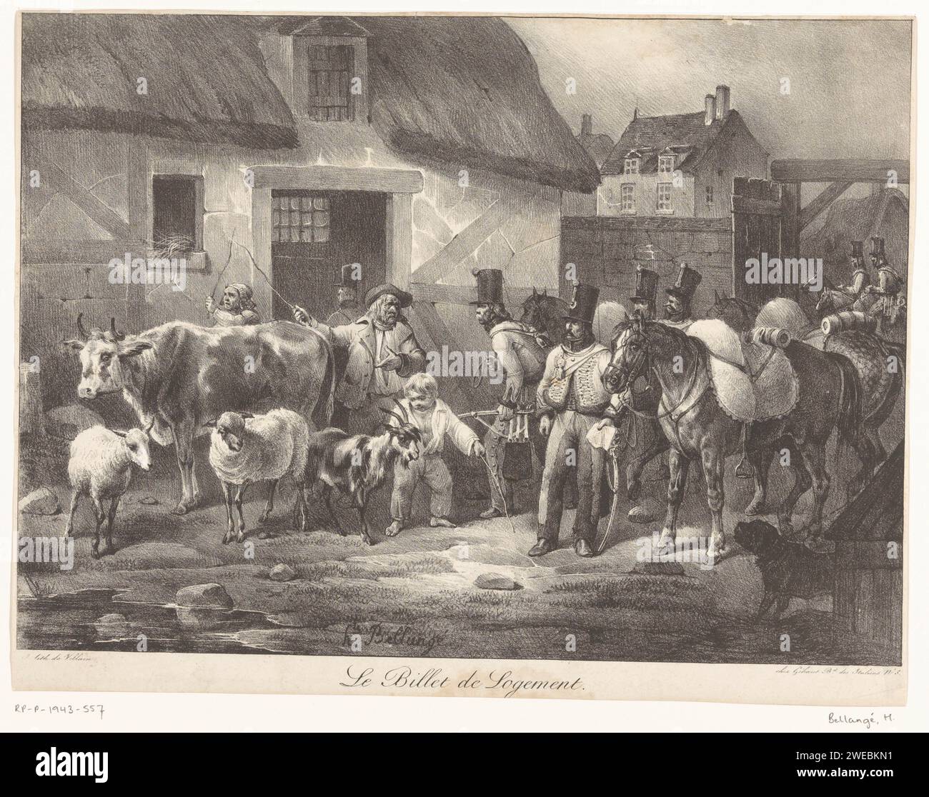 Officer shows a farmer's proof of quartering, Hippolyte Bellangé, 1823