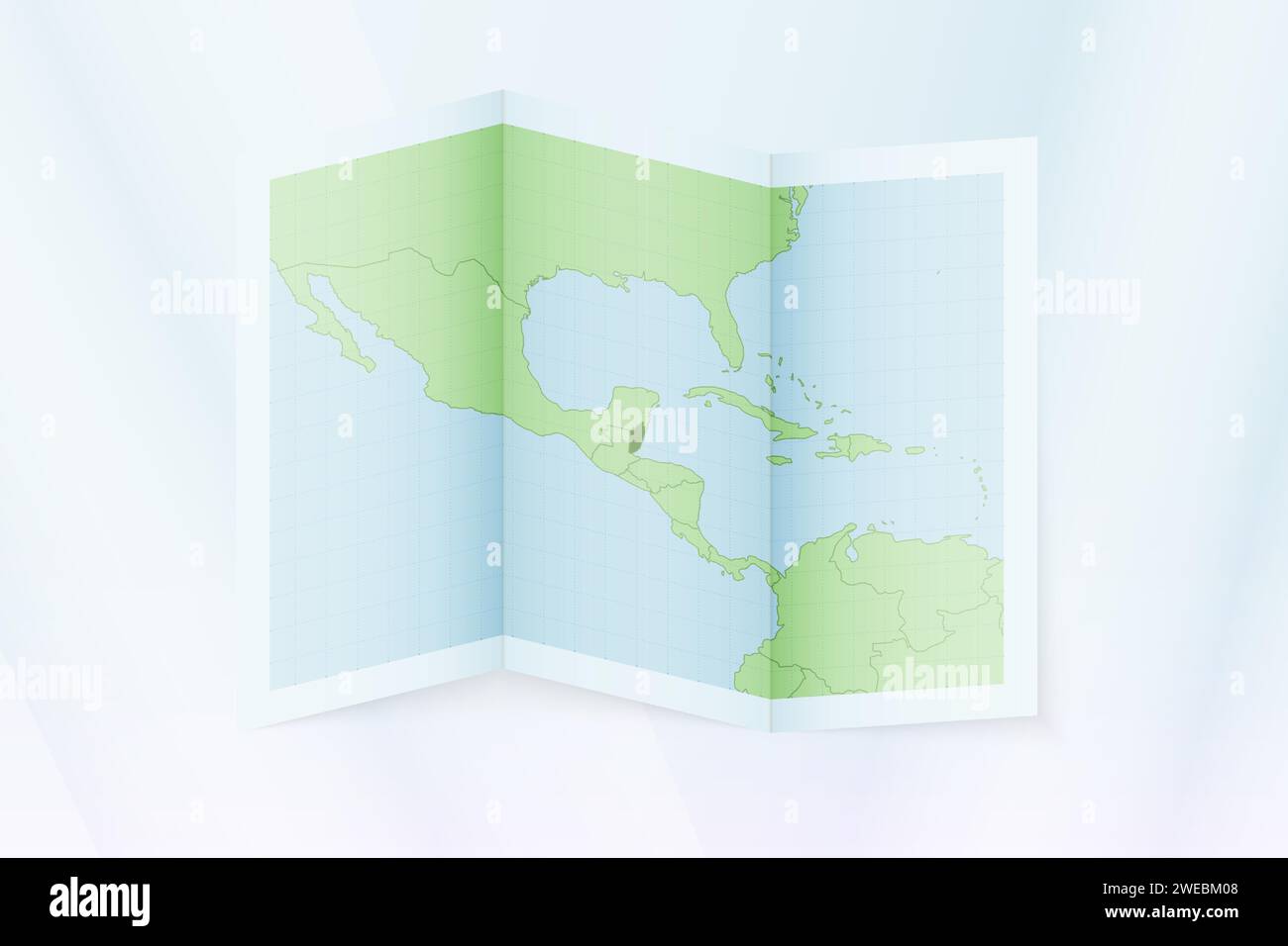 Belize map, folded paper with Belize map. Vector illustration Stock ...