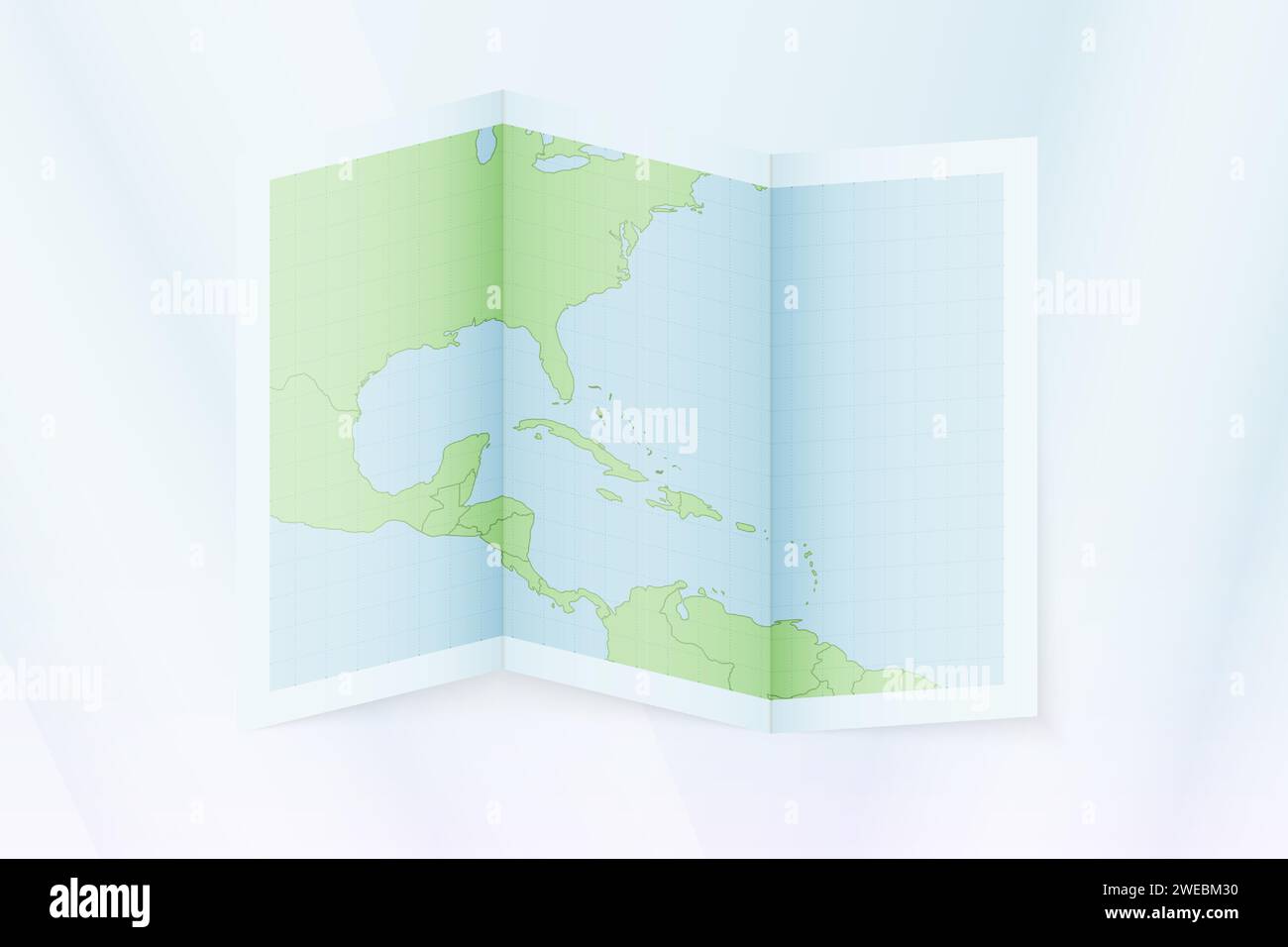 The Bahamas map, folded paper with The Bahamas map. Vector illustration ...