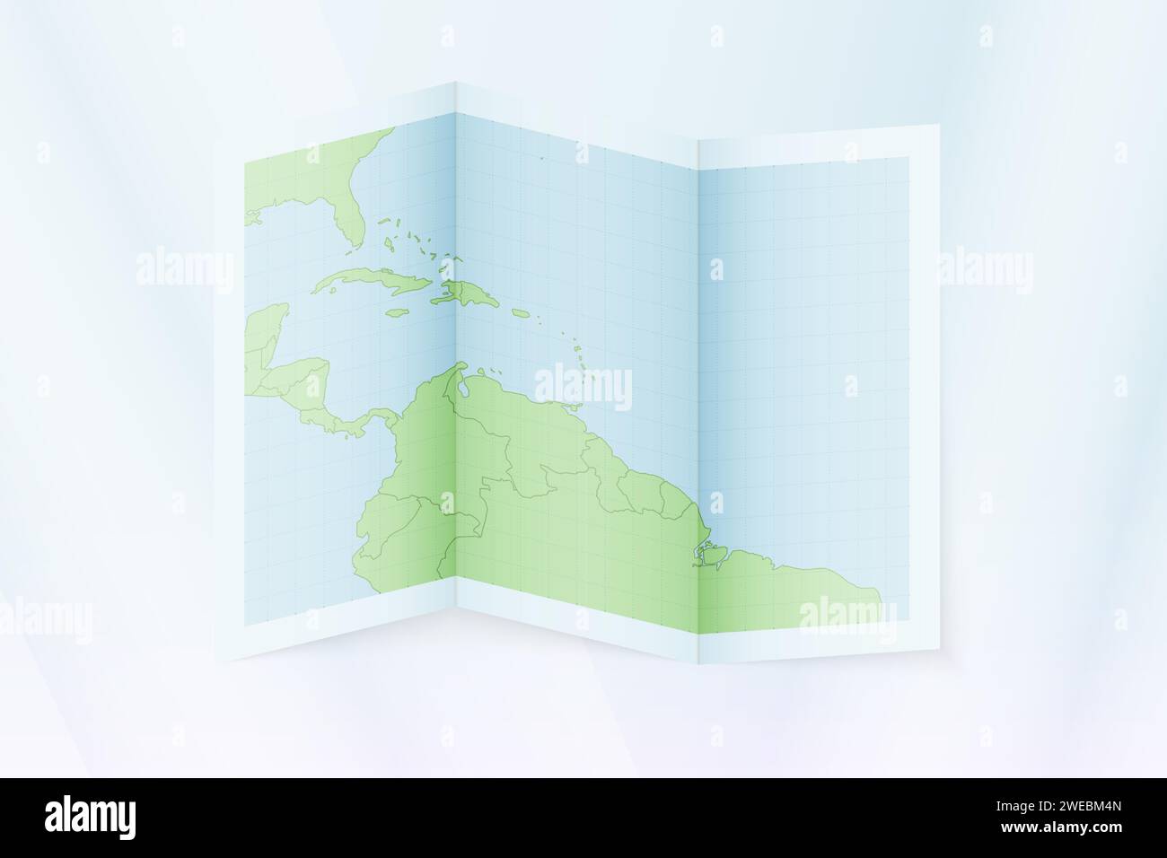 Grenada map, folded paper with Grenada map. Vector illustration. Stock Vector