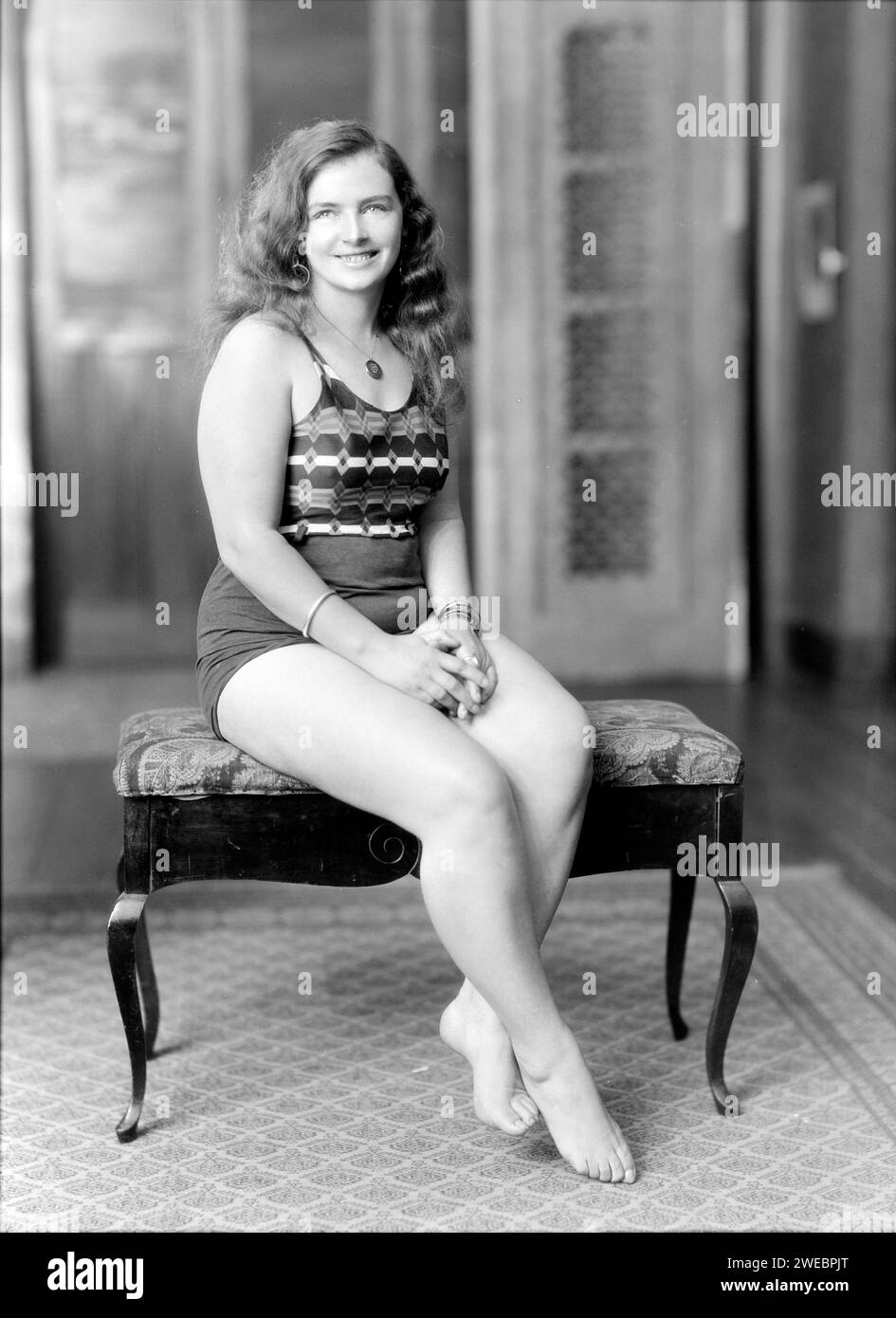 Mercedes Gleitze (1900 – 1981) British professional swimmer, the first known person to swim the Straits of Gibraltar and the first British woman to swim the English Channel. Stock Photo
