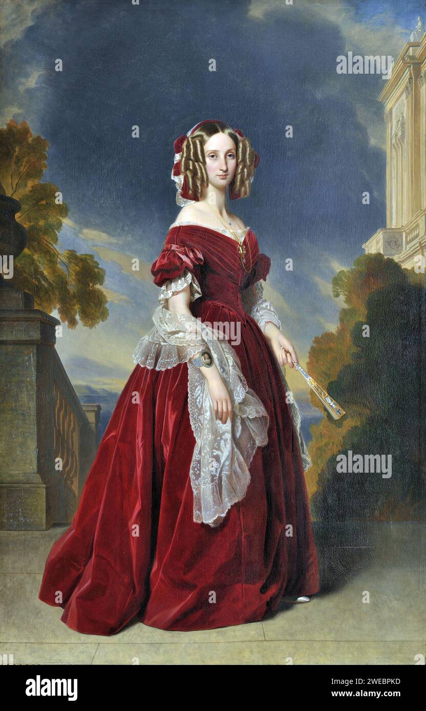 Louise d'Orléans, reine des Belges, Painting by Franz Xaver Winterhalter Stock Photo