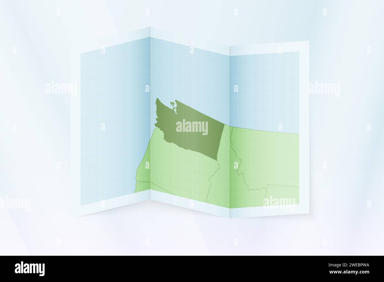 Washington map, folded paper with Washington map. Vector illustration ...