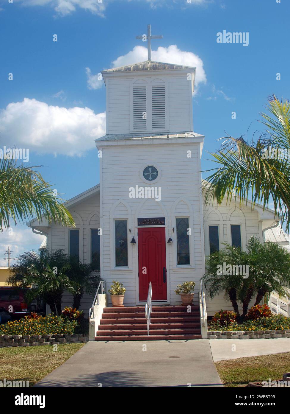 Everglades City, Florida, United States - February 10, 2013: The old building of Everglades Community Church. Stock Photo