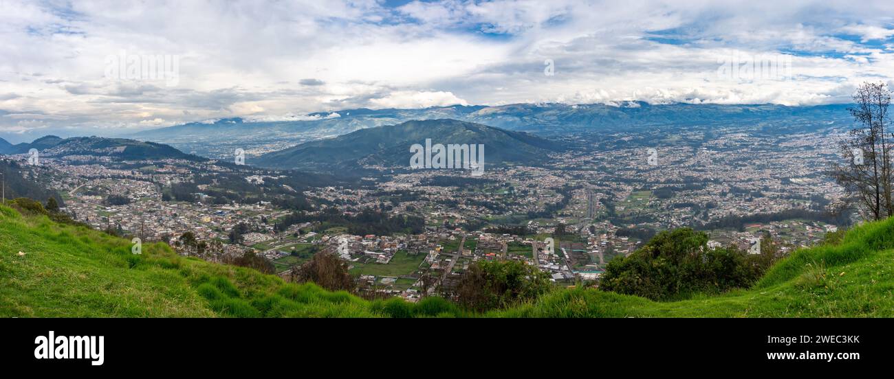 A wonderful panoramic view of the city of Quito, capital of Ecuador. Stock Photo