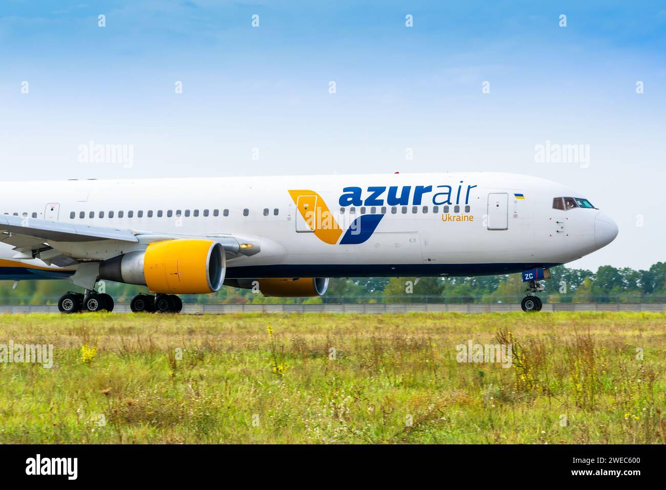 Boryspil, Ukraine - October 10, 2020: Airplane Boeing 767-300ER of Azur ...