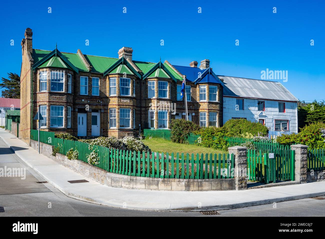 The Jubilee Villas at Stanley, the Falkland Islands, United Kingdom. Stock Photo