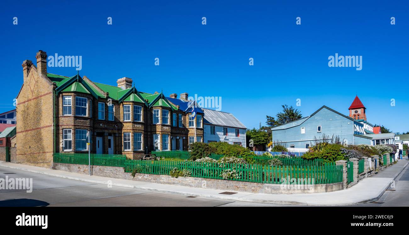 The Jubilee Villas at Stanley, the Falkland Islands, United Kingdom. Stock Photo