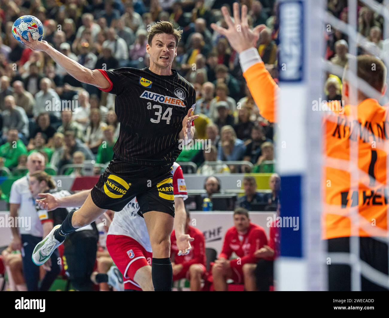 Koeln, Deutschland. 24th Jan, 2024. Deutschland vs. Kroatien, Handball