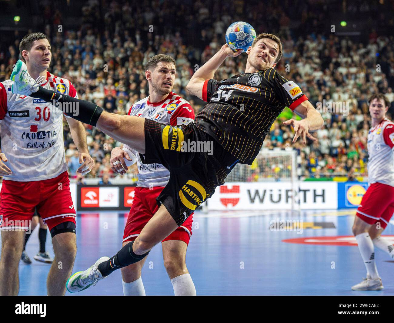 Koeln, Deutschland. 24th Jan, 2024. Deutschland vs. Kroatien, Handball