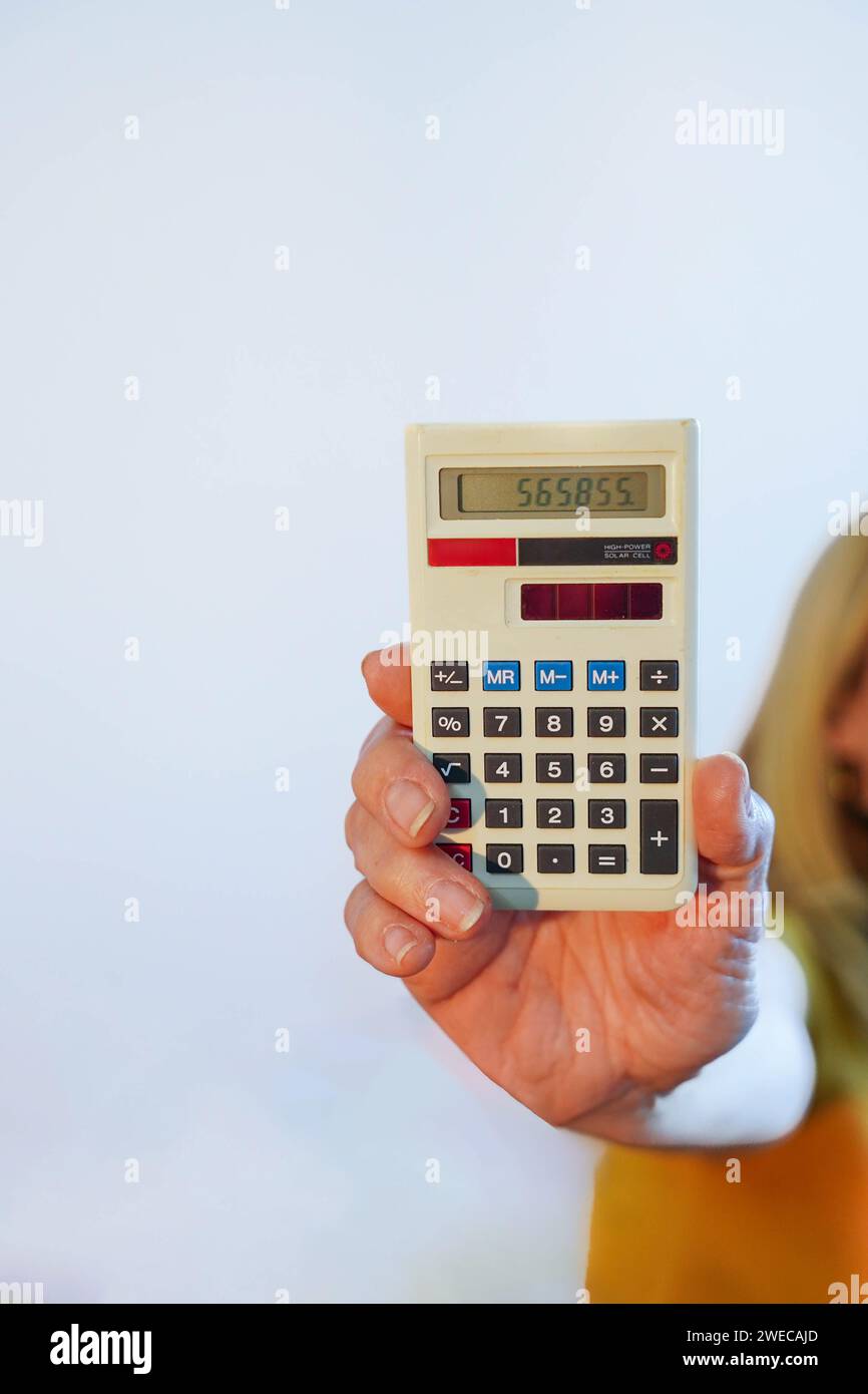 Close up of calculator with numbers to calculate the tax return Stock ...