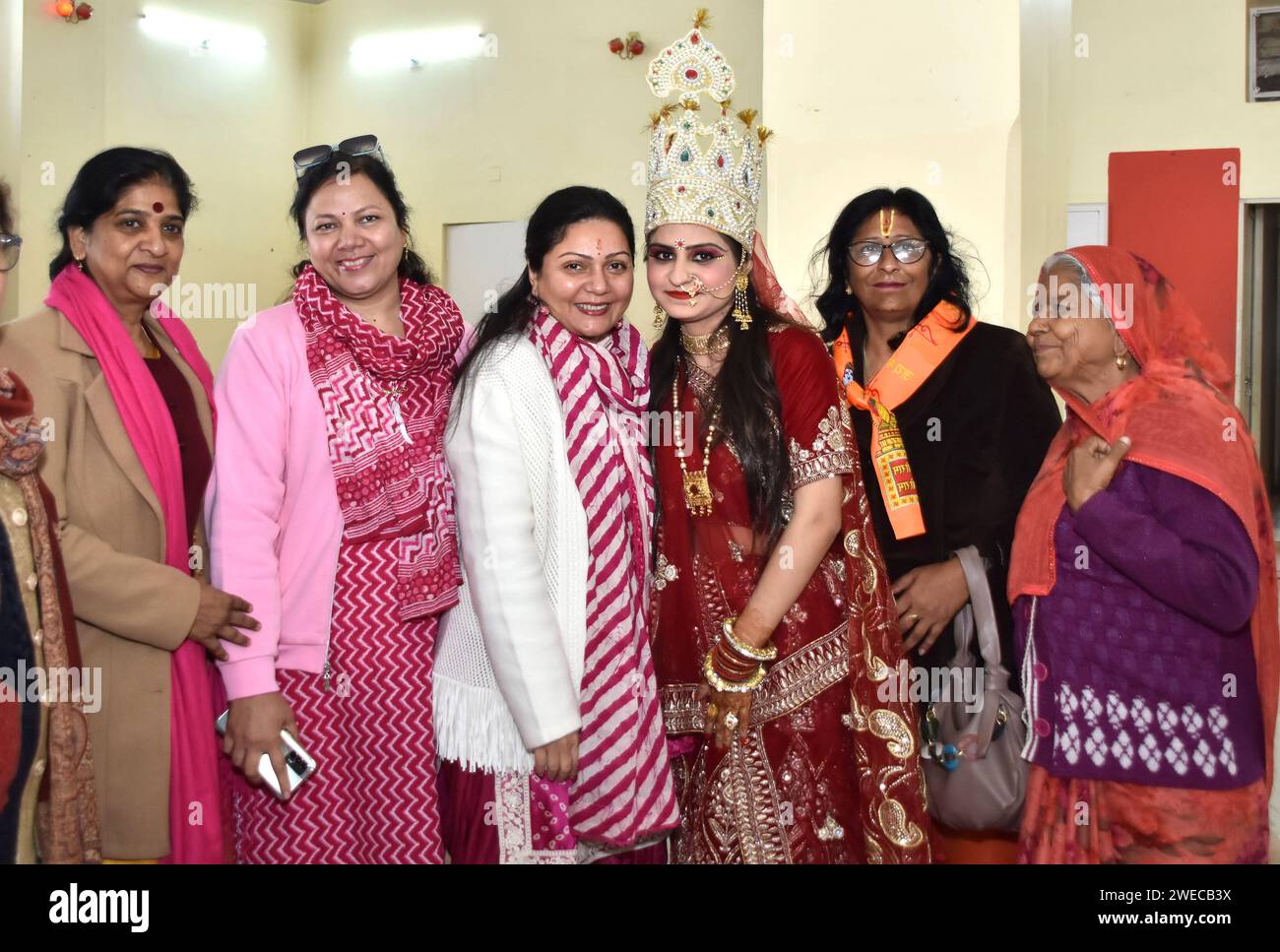 Bikaner, India. 22nd Jan, 2024. Devotees of Shree Ram Laxman Dussehra
