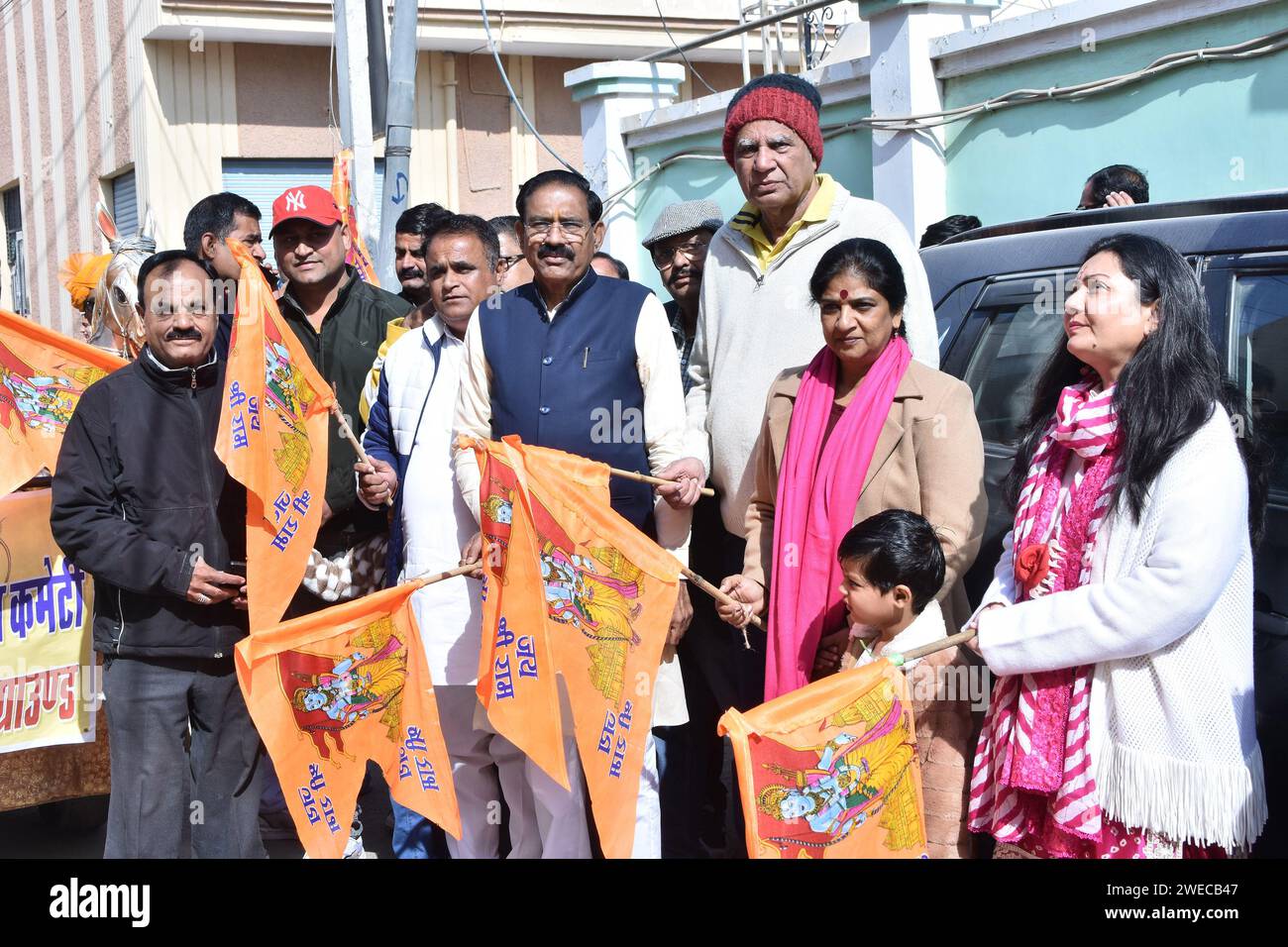 Bikaner, India. 22nd Jan, 2024. Devotees of Shree Ram Laxman Dussehra