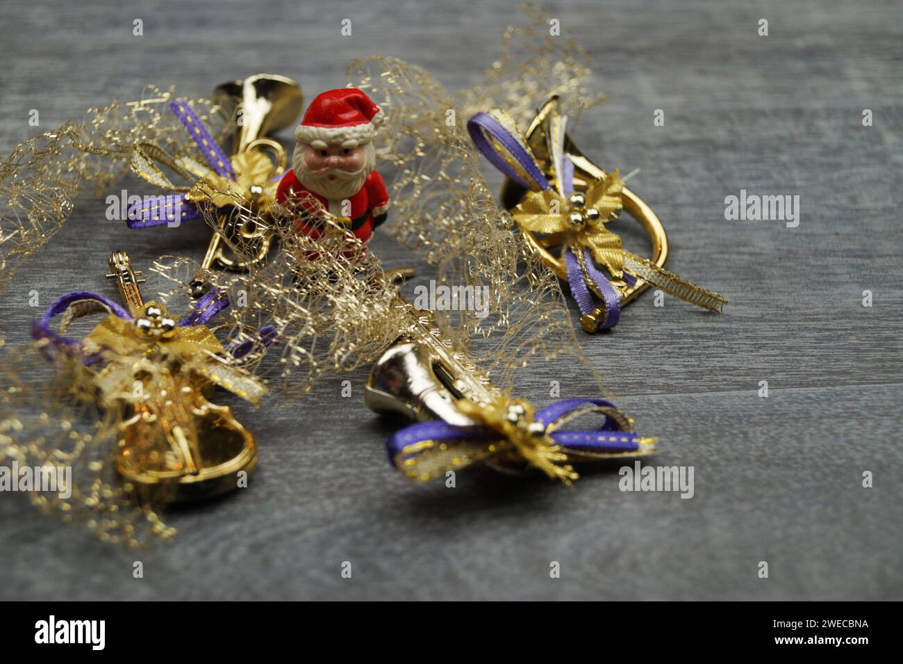 musical instruments as Christmas tree decorations Stock Photo