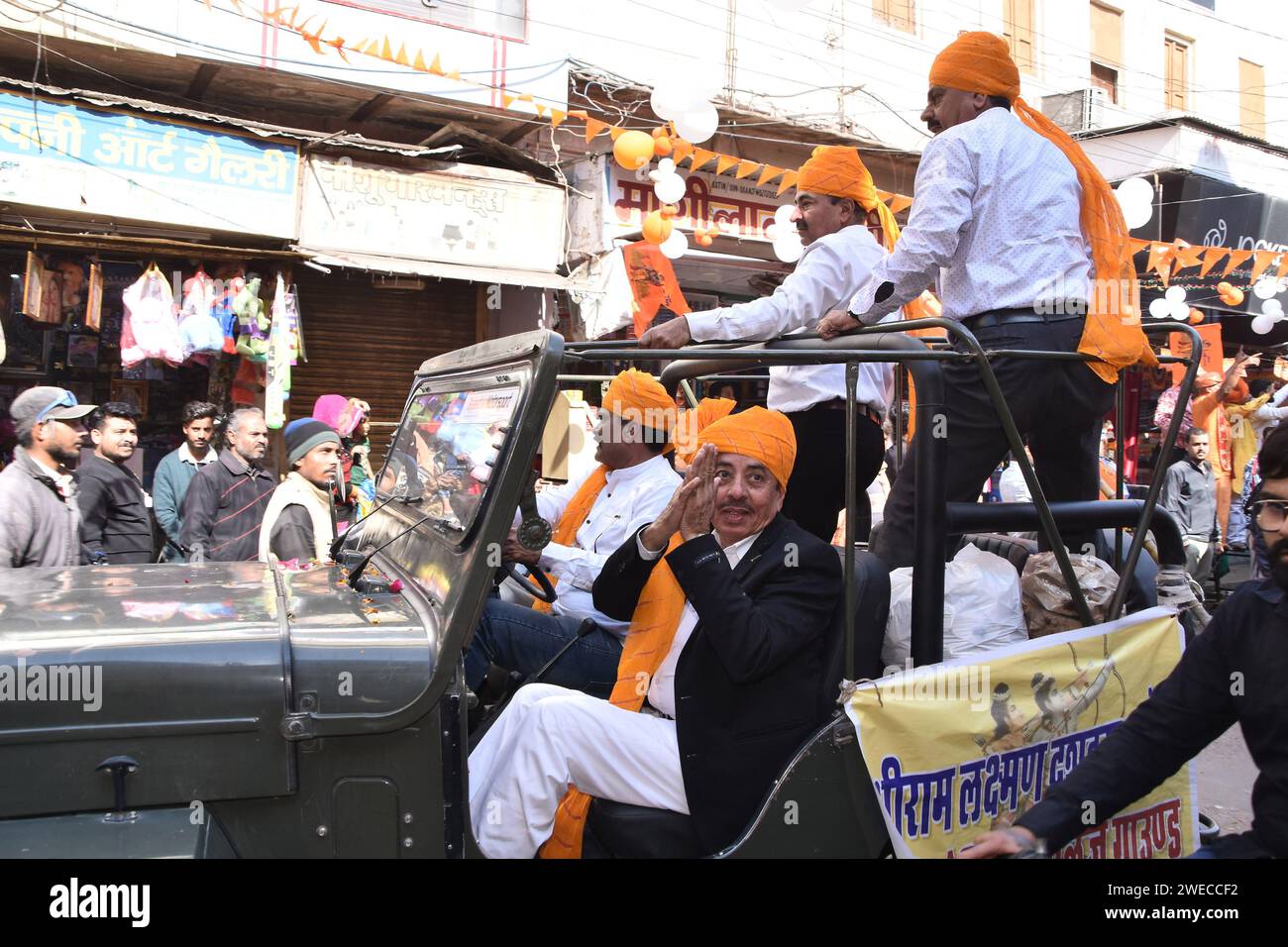 Bikaner, Rajasthan, India. 22nd Jan, 2024. Devotees of Shree Ram Laxman