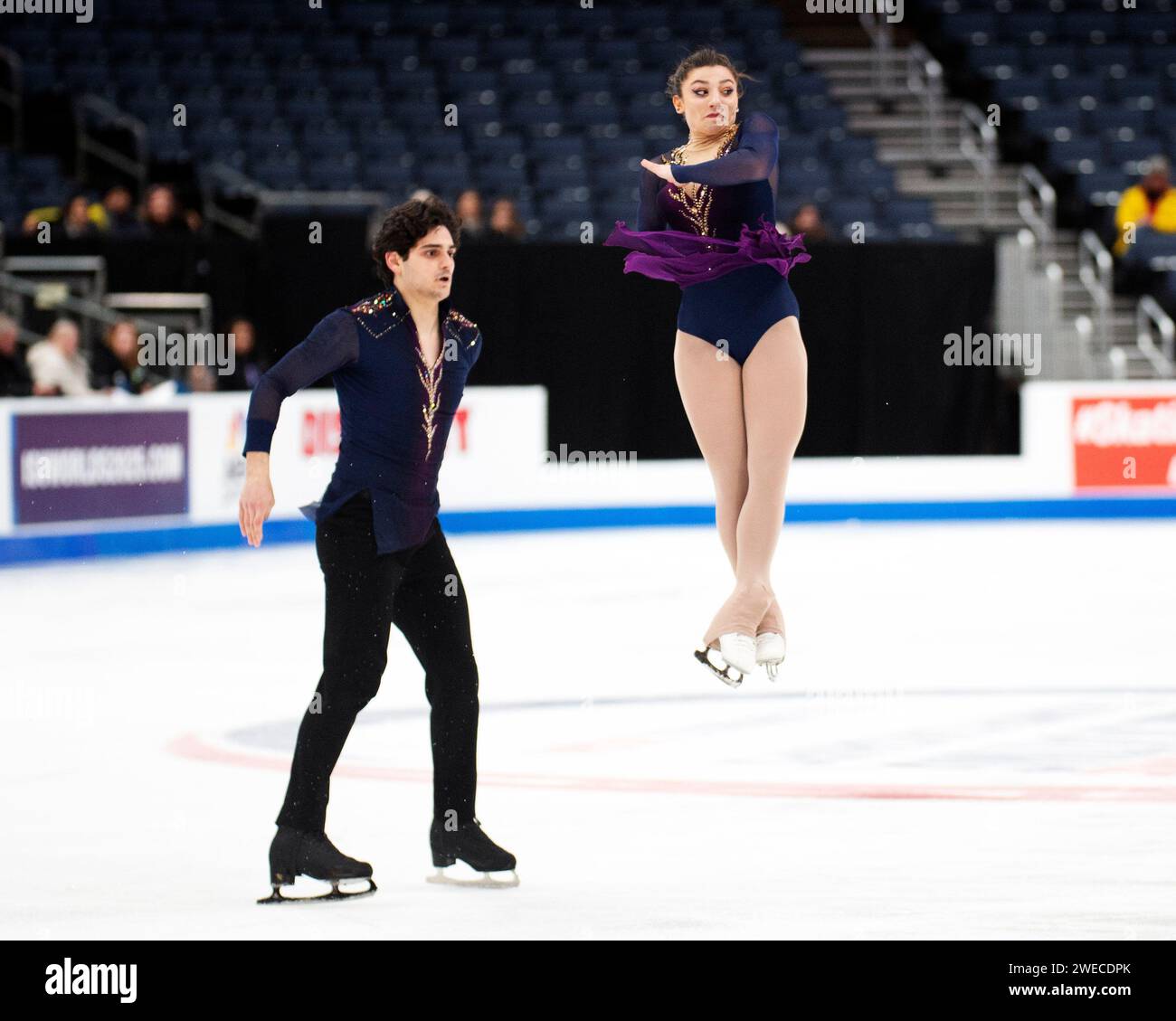 Columbus, Ohio, United States. 24nd January, 2024. Sydney Coole and Matthew Kennedy compete in