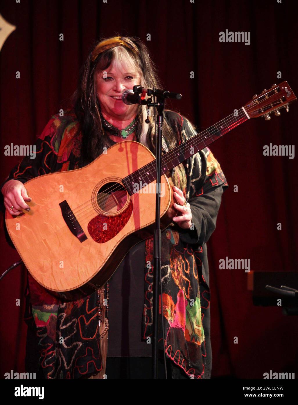 **FILE PHOTO** Melanie Has Passed Away.  Singer-songwriter Melanie Safka-Schekeryk, known professionally as simply Melanie who is best known for her hits from the late 60's and early 70's like 'Brand New Key,' 'Lay Down (Candles in the Rain),' 'Ruby Tuesday,' and 'What Have They Done to My Song Ma' performed at B.B. King Blues Club & Grill in New York City on April 7, 2012.  Photo Credit: Henry McGee/MediaPunch Stock Photo