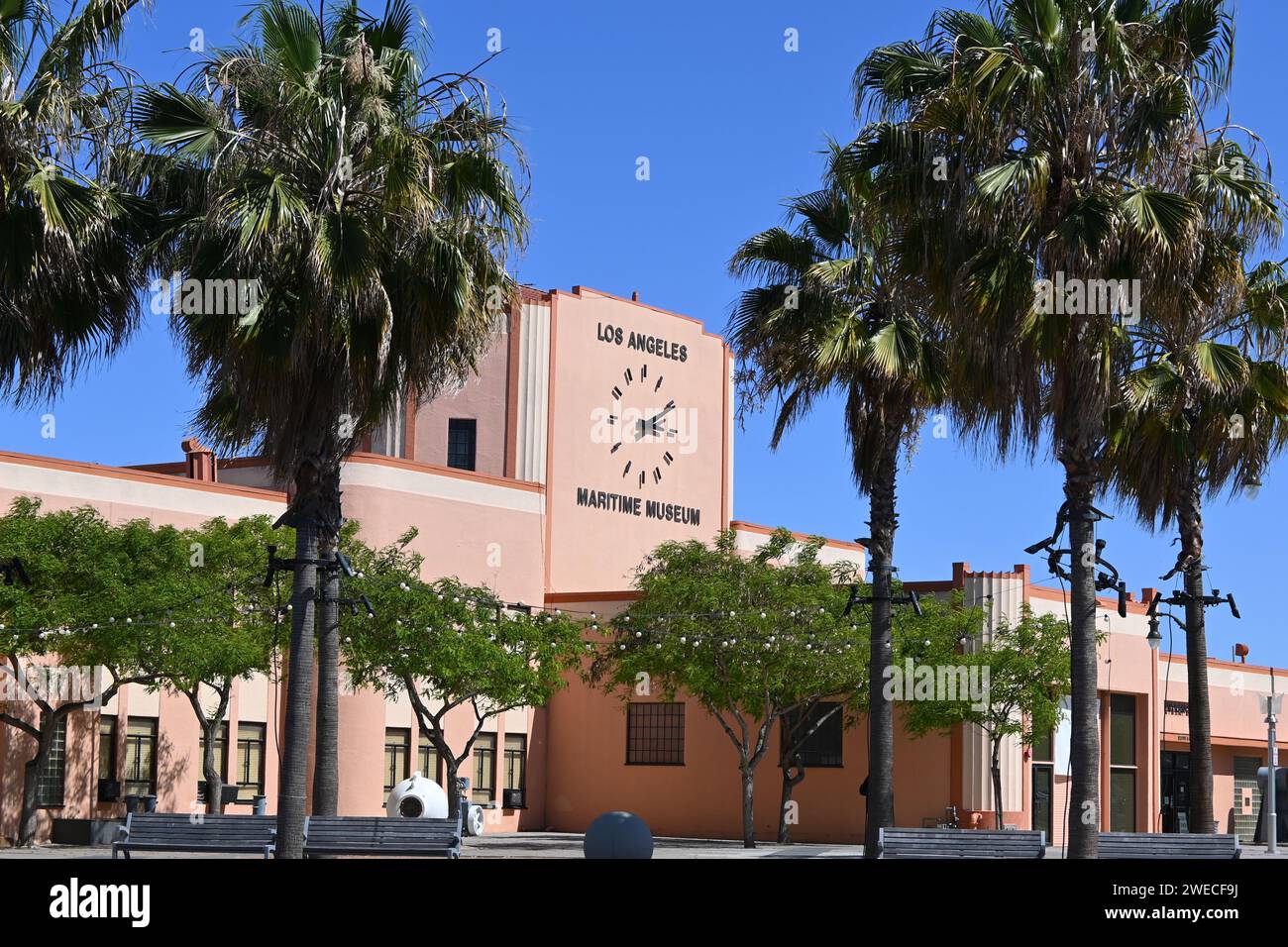SAN PEDRO, CALIFORNIA - 11 MAY 2022: The Los Angeles Maritime Museum is housed in the former Municipal Ferry Terminal building, on the main channel of Stock Photo