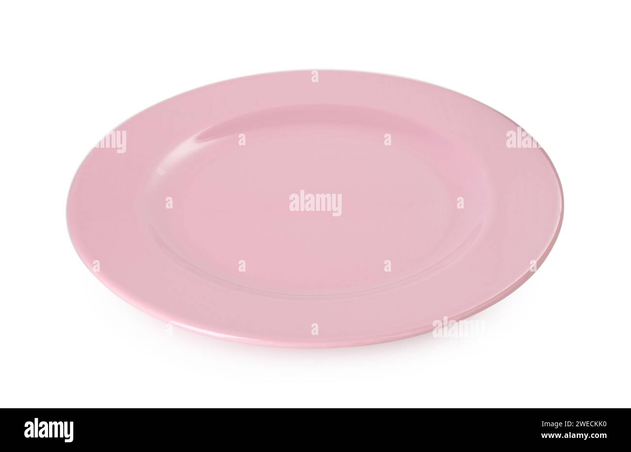 One beautiful pink plate isolated on white Stock Photo - Alamy