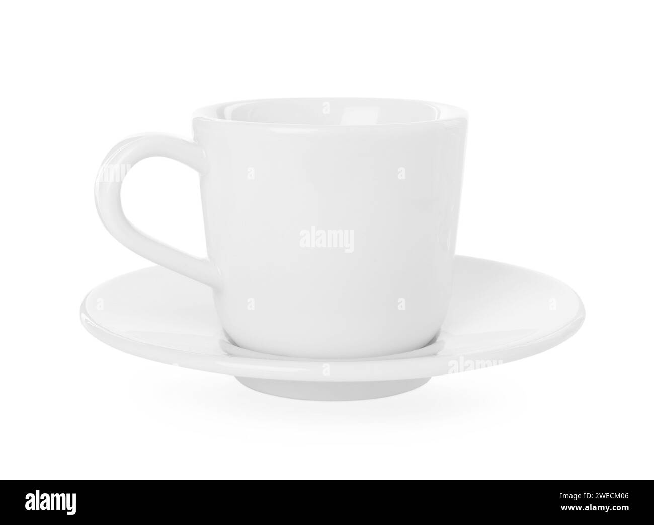 Ceramic cup with saucer isolated on white Stock Photo Alamy