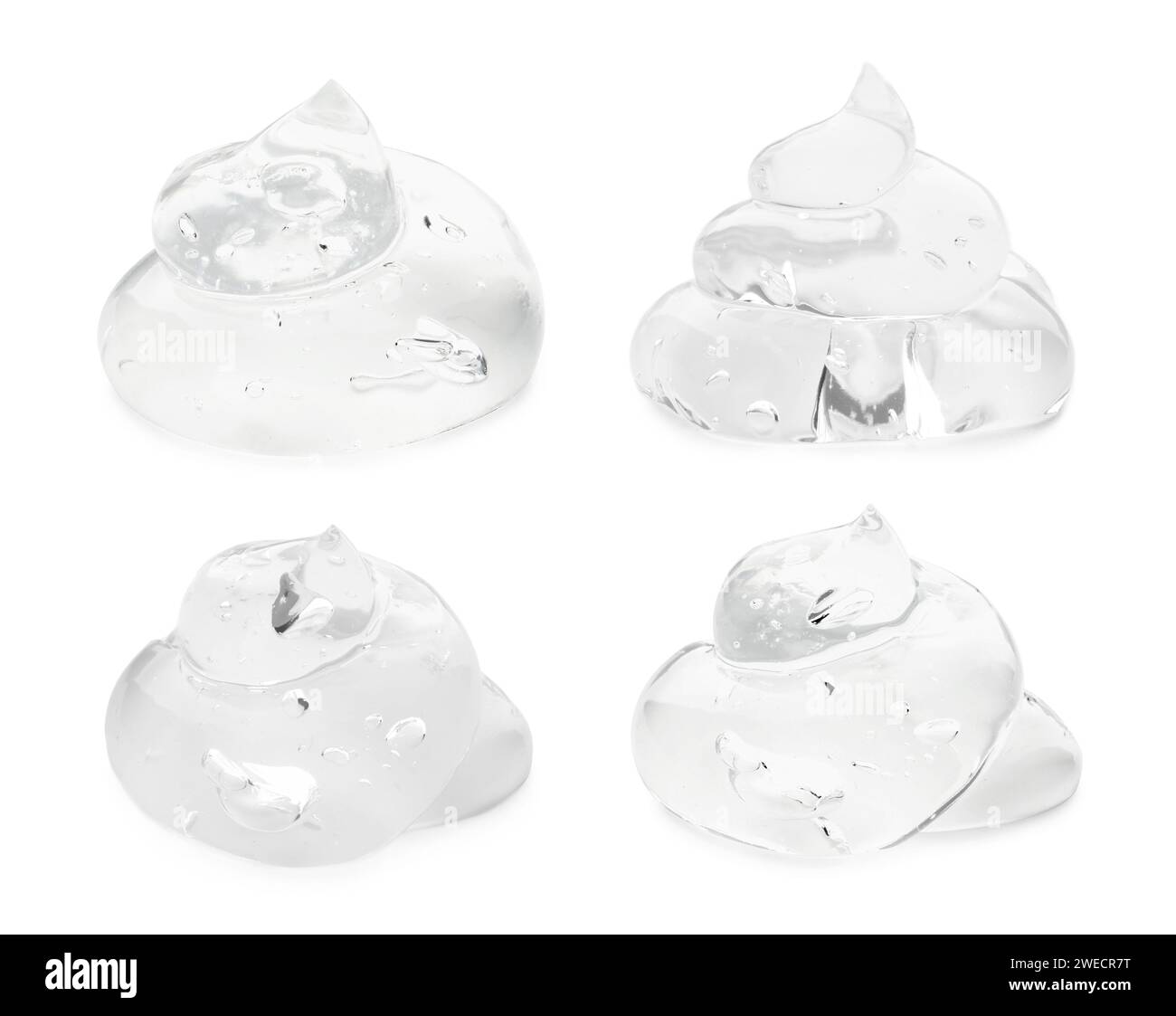 Samples of cosmetic gel isolated on white, set Stock Photo - Alamy