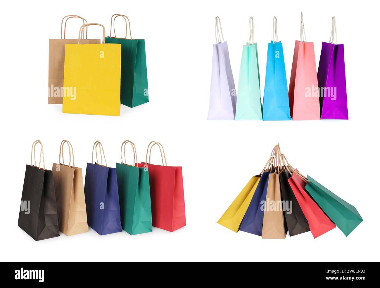 Colorful shopping bags isolated on white, set Stock Photo - Alamy
