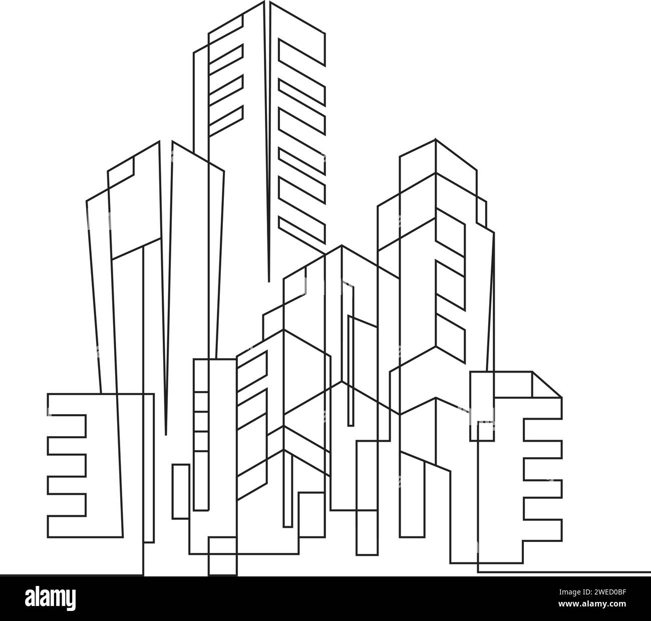 Modern City skyline . city silhouette. vector illustration in flat design Stock Vector