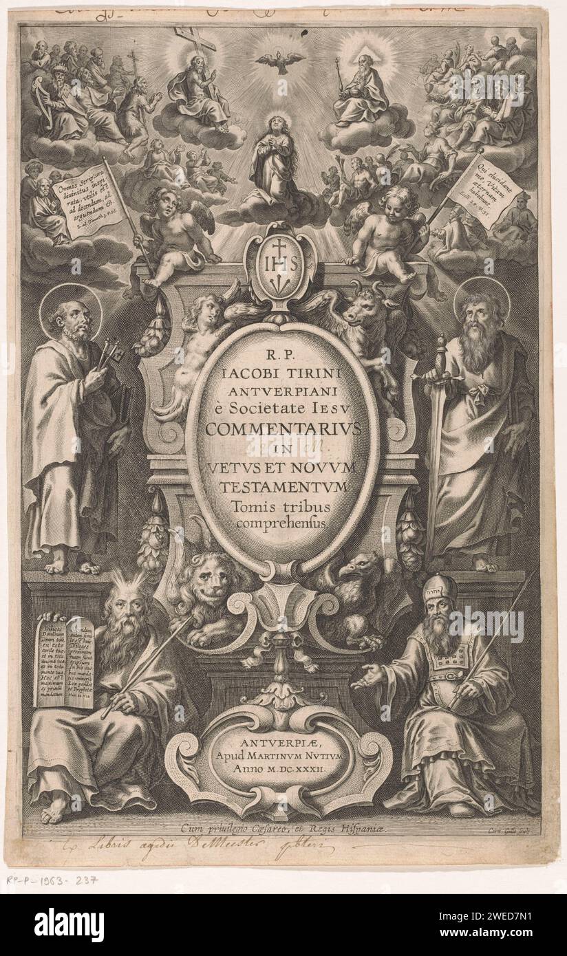 Titelpagina Voor: J. Tirinus, Commentary on the Old and New Testament ...
