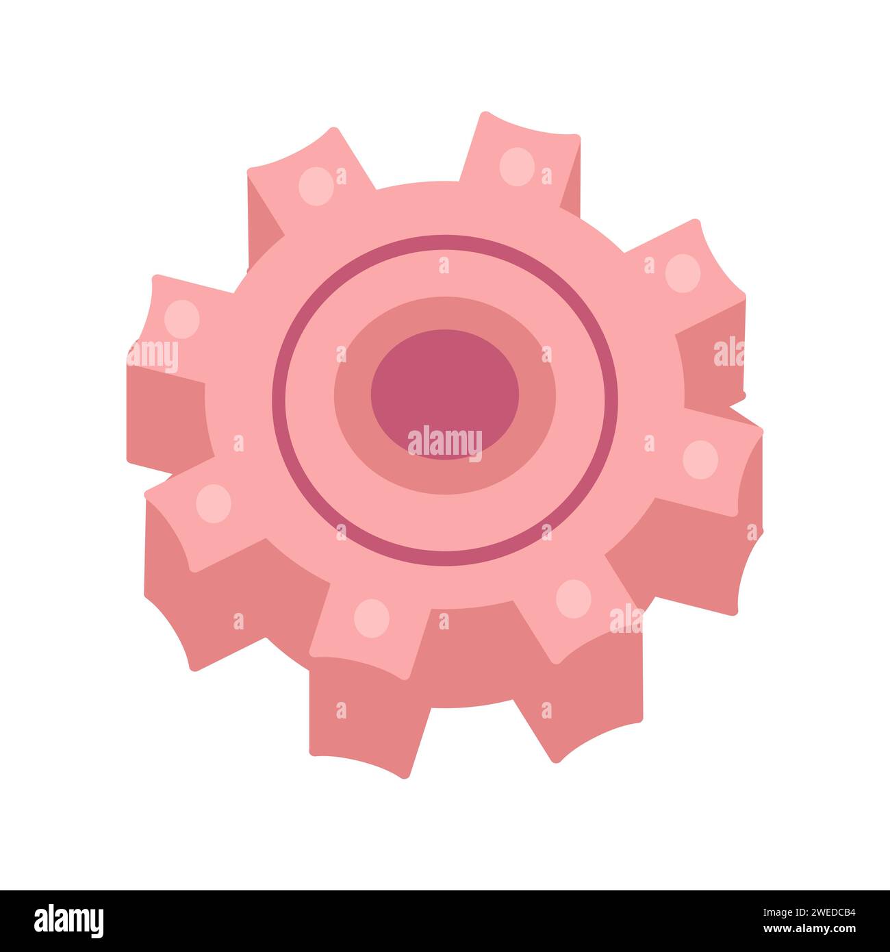 Gear vector icon element illustration in cartoon style Stock Vector