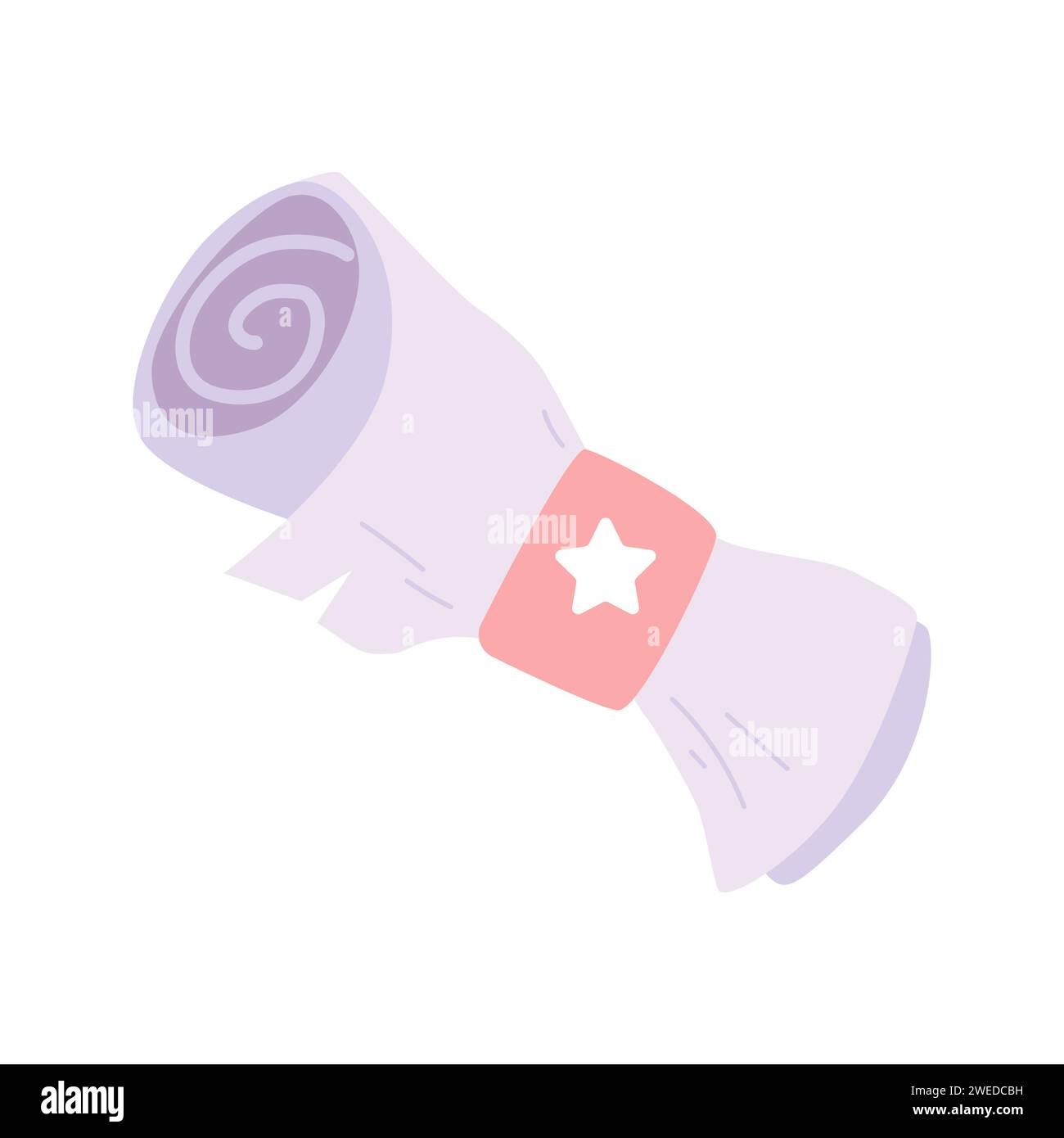 parchment roll vector icon element illustration in cartoon style Stock Vector