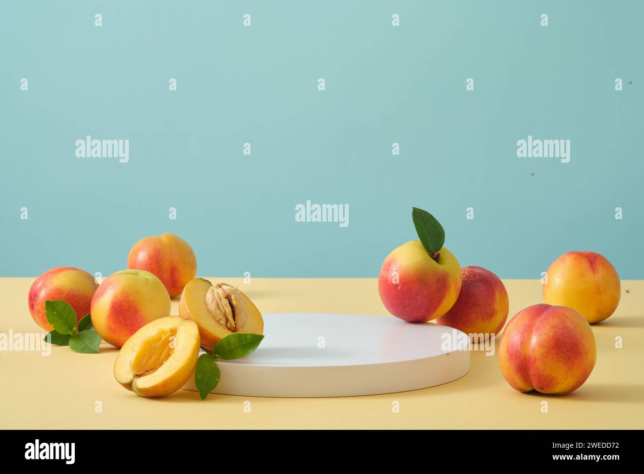 Modern composition of a round white