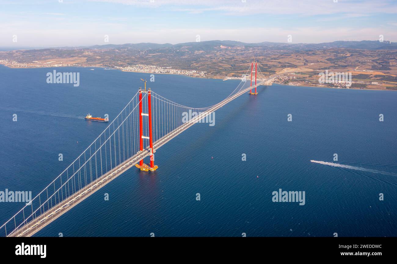new bridge connecting two continents 1915 canakkale bridge (dardanelles