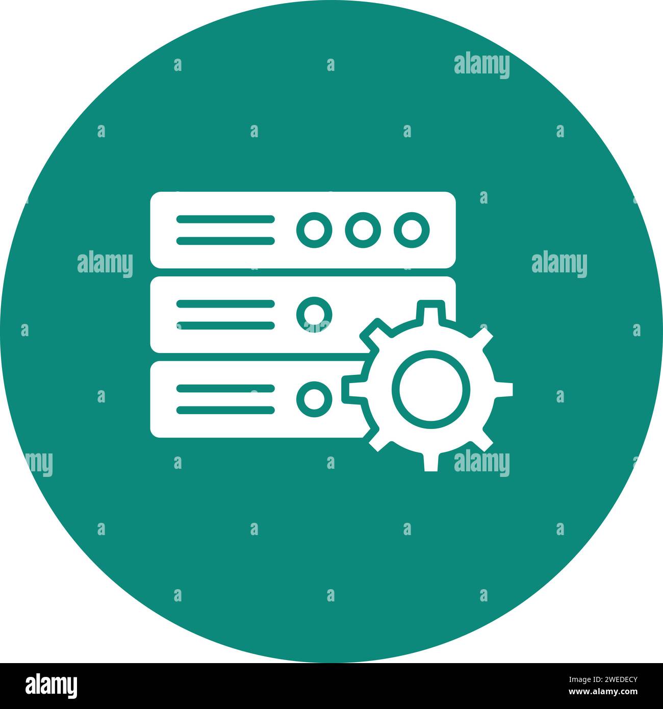 Database Settings icon vector image. Stock Vector