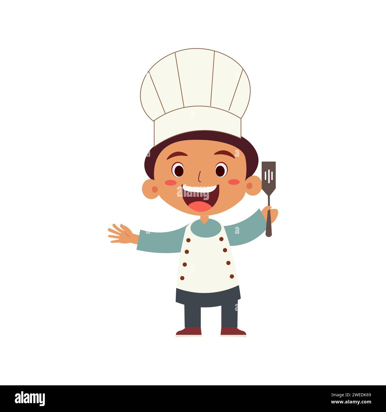 children cook vector illustration. Little chef vector illustration Stock Vector