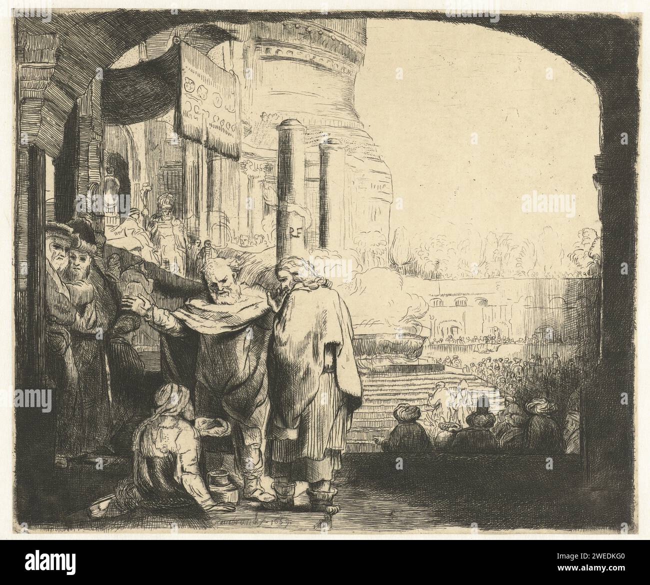 Peter and John healing the paralyzed man at the gate of the temple ...