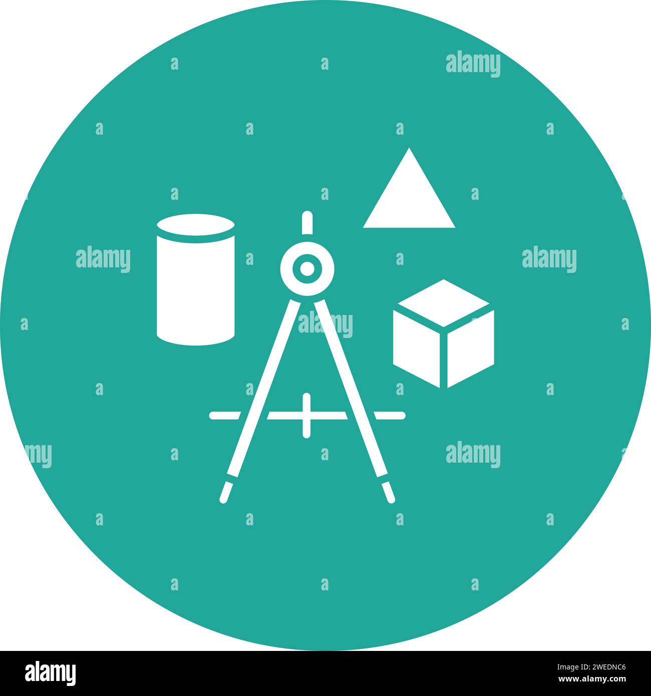 Studying Geometry icon vector image. Stock Vector