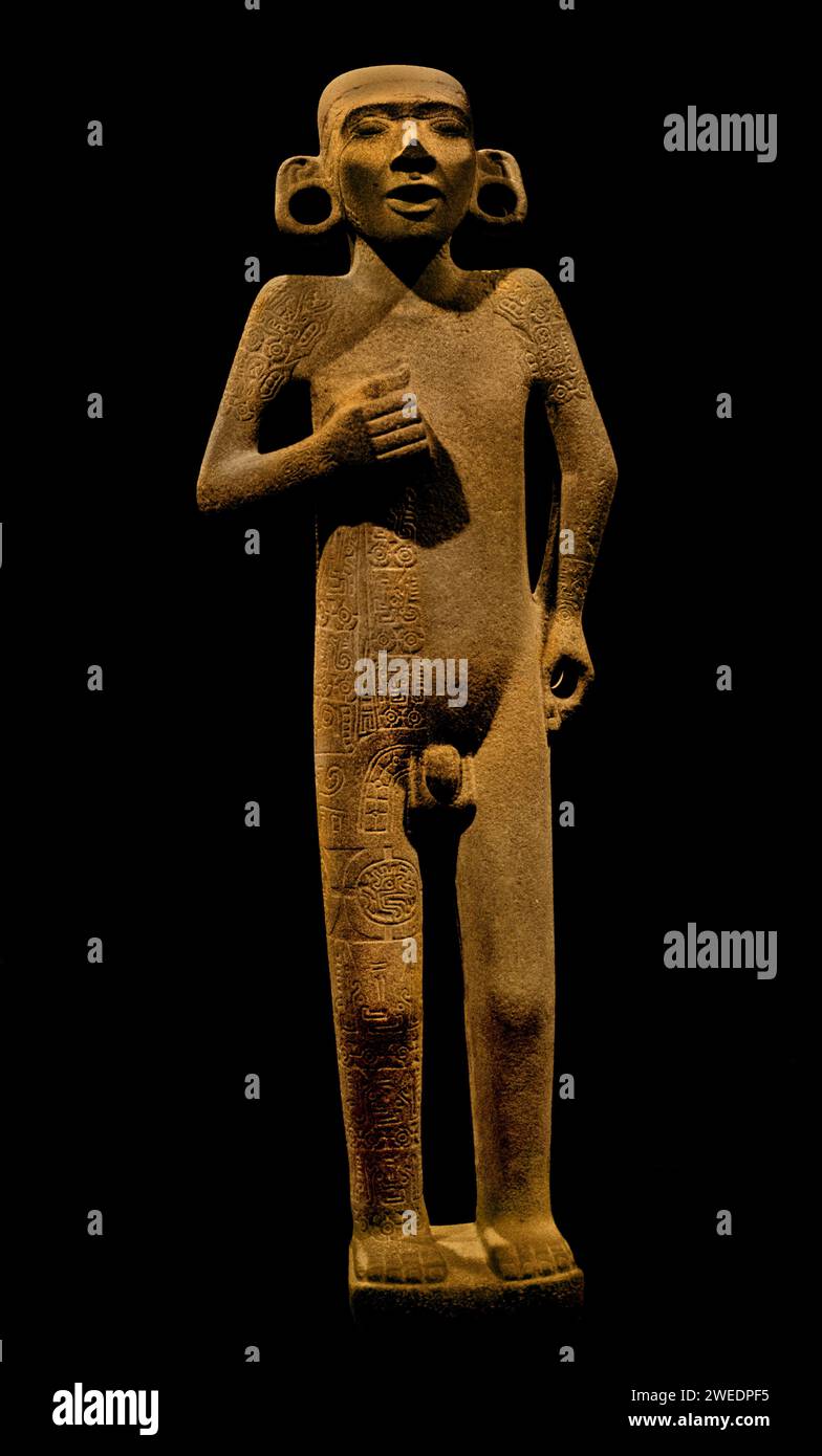 Huastec Youth on his back Wind God Tamuin National Anthropology Museum Mexico City Stock Photo